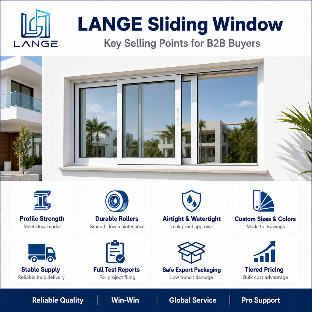 LANGE Moderne specialfremstillede aluminiumsvinduer Dobbeltglaserede aluminiumsskydevinduer Profiler UPVC skydevinduer
