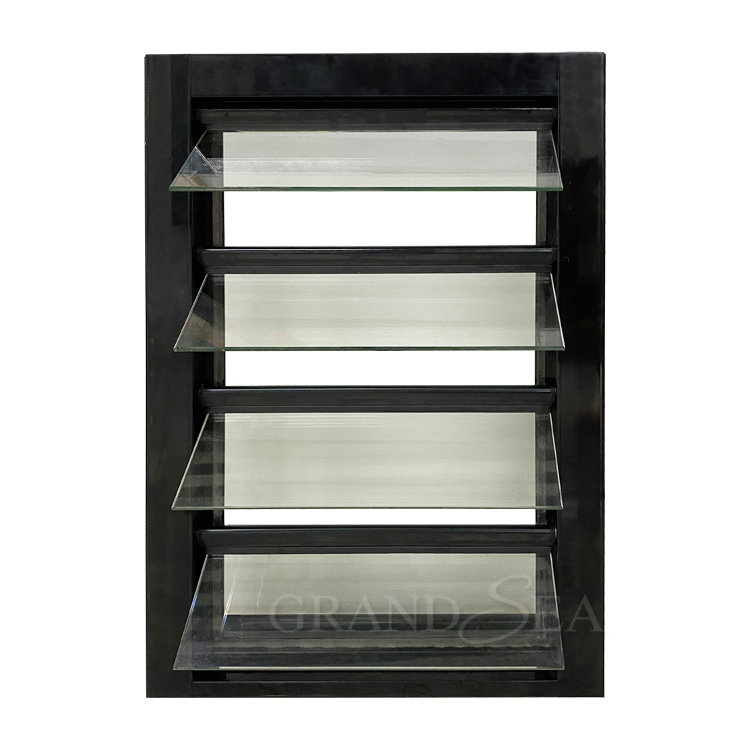 Foshan Factory Moderne Design Sort Aluminium Lamelvinduer Vandret Åbning Jalousie Vindue til Badeværelseslejlighed