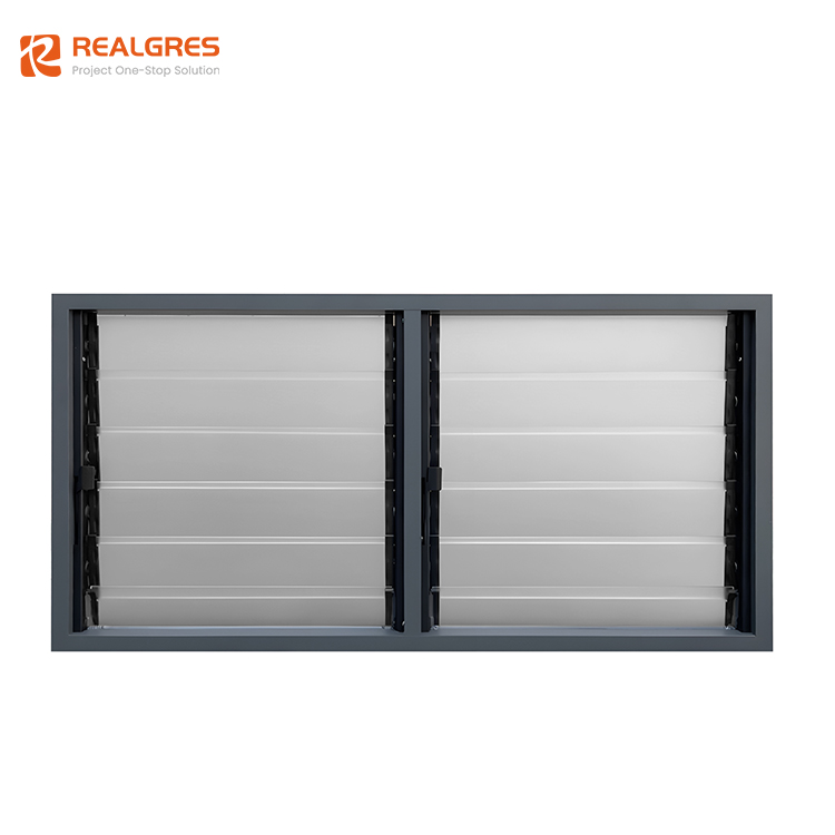 Realgres H-120cm X 60cm-B Aluminium Jalouplus Vindue Vertikal 12 Blade