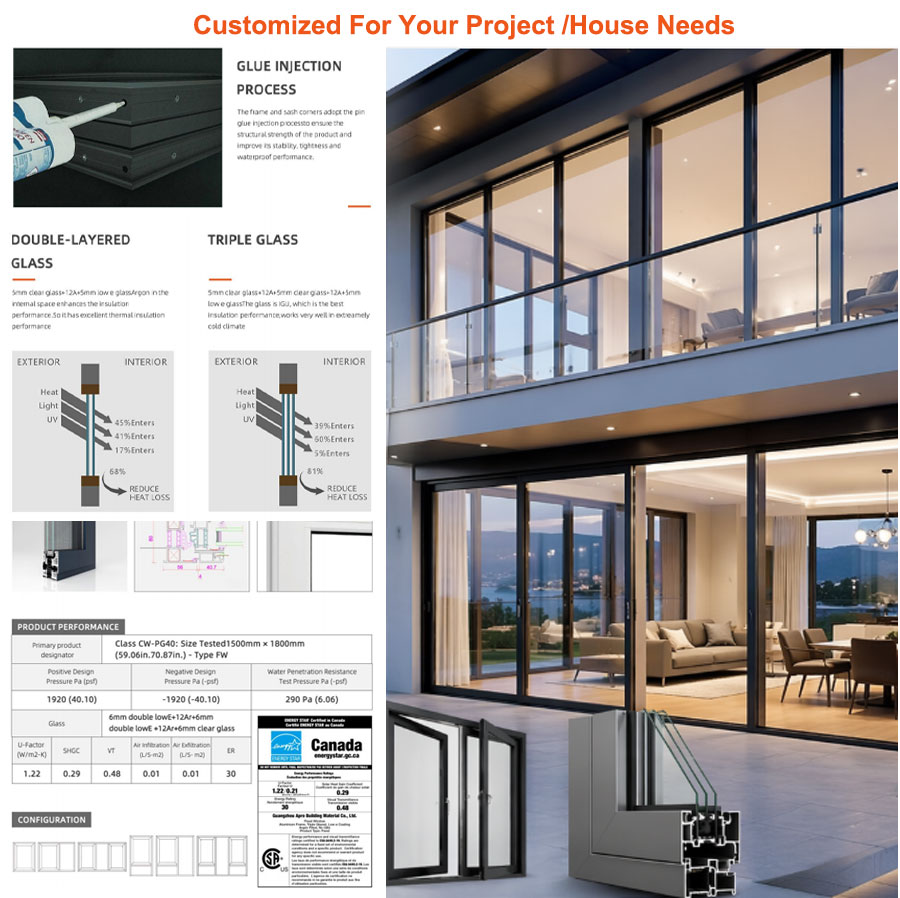 APRO Aluminium Foldedør Pris Termisk Break Glas Bifold Dør Udvendig Terrasse Bifold Dør
