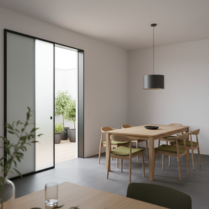 RG40 Aluminium Skjult Spor Vindtæt Slank Ramme Indvendig Glas Skydedør