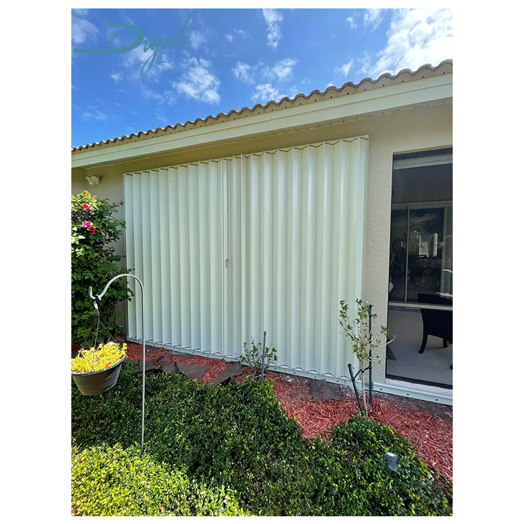 Aluminium orkanvindmodstand foldbar harmonikalukker til villa udenfor vindue