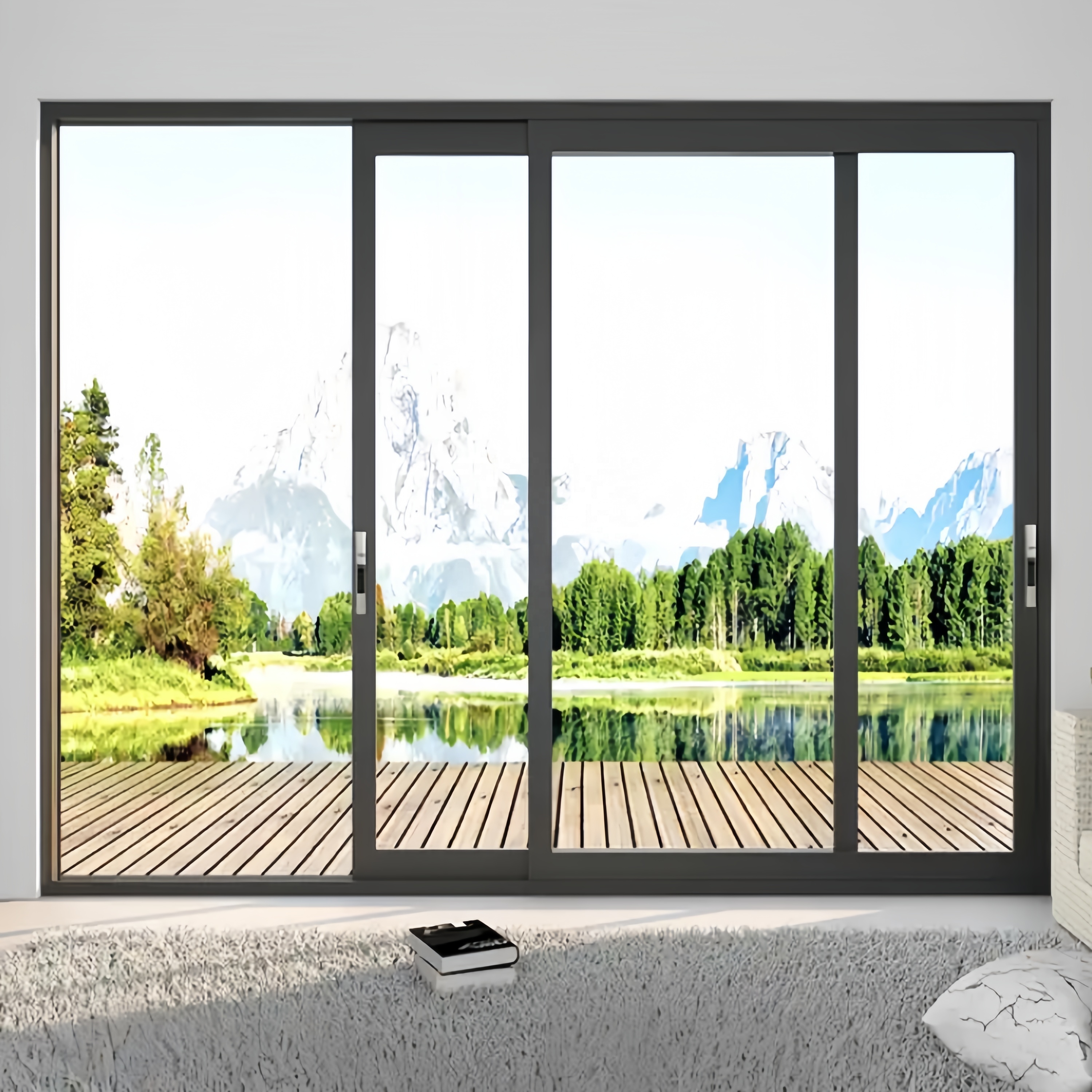 Skydedør Tilpasset Ny Design Balkon Glasdør Dobbelt Glas Udvendig eller Indvendig Panoramisk Aluminium Skydedør til Salg
