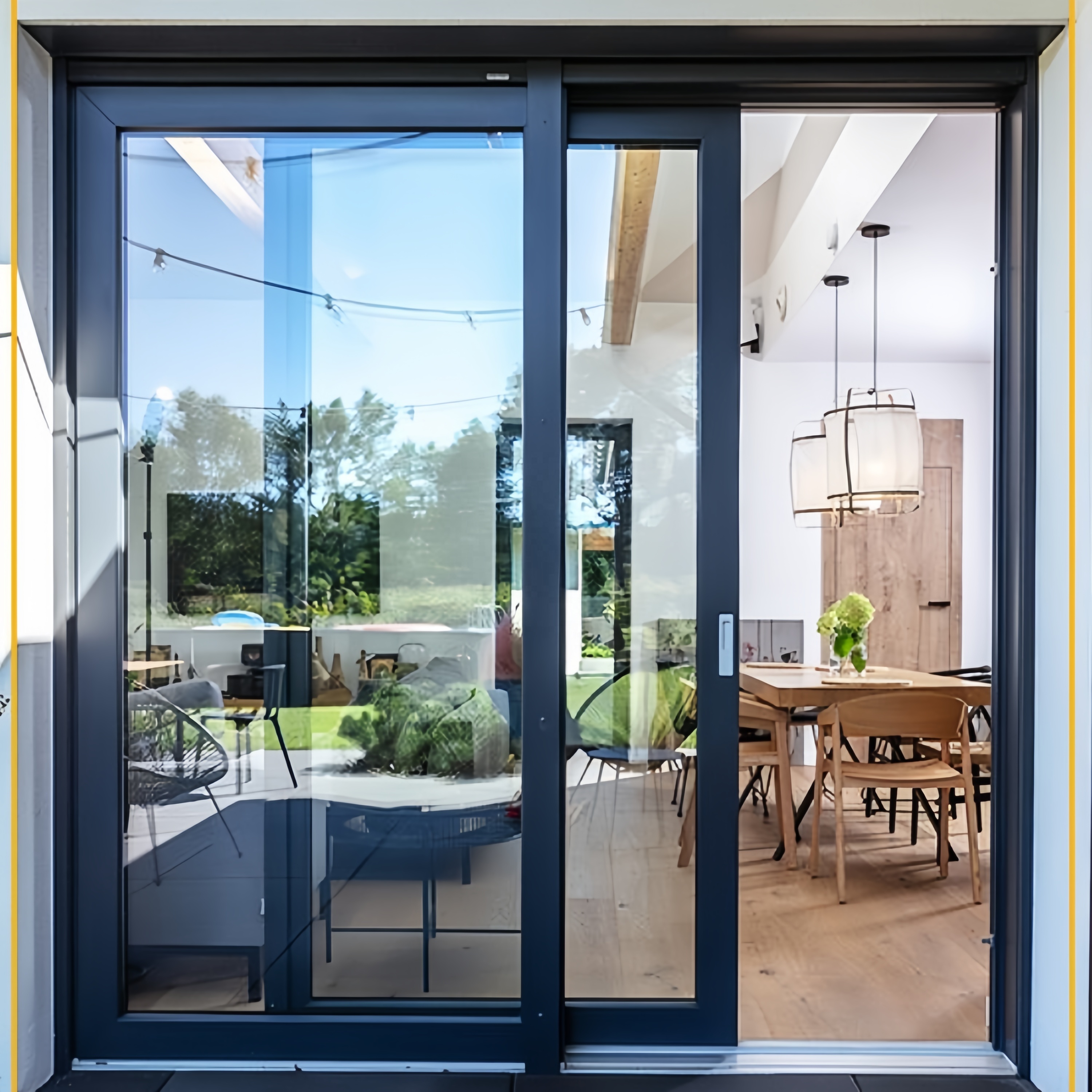 Skydedør Tilpasset Ny Design Balkon Glasdør Dobbelt Glas Udvendig eller Indvendig Panoramisk Aluminium Skydedør til Salg