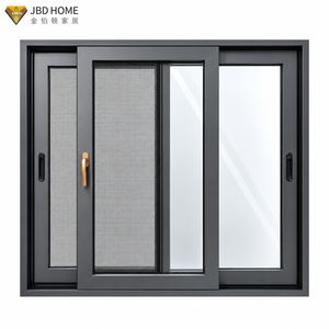 Moderne skydevinduer i aluminium, specialfremstillet, vandret glasvindue med holdbar pulverlakeret ramme til private hjem
