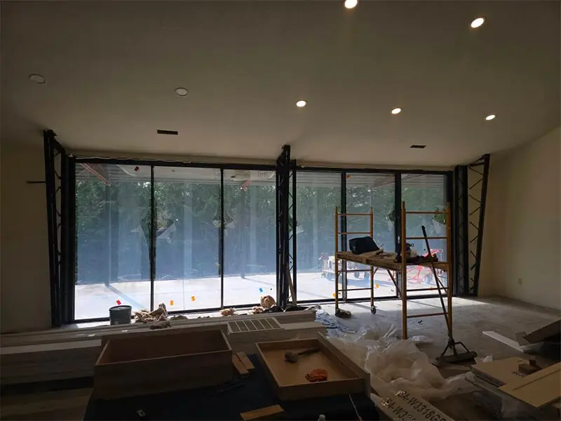 Villa i Washington med Q15 aluminium skydedøre fra gulv til loft