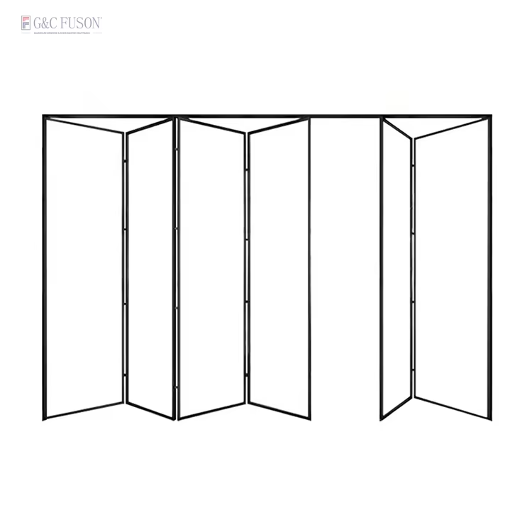 Premium kvalitet aluminiums bifold døre enkel stil specialpakning vandtæt foldbar glasåbning til stue