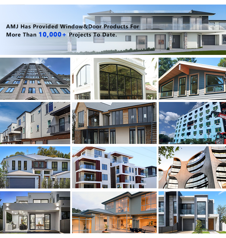 AMJ Aluminiumsdøre Udvendige Moderne Aluminiumsvindue og -dør Grå Finish 2-sporet Aluminium Skydedør til Højhuslejligheder