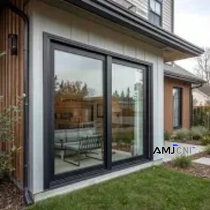 AMJ Aluminiumsdøre Udvendige Moderne Aluminiumsvindue og -dør Grå Finish 2-sporet Aluminium Skydedør til Højhuslejligheder