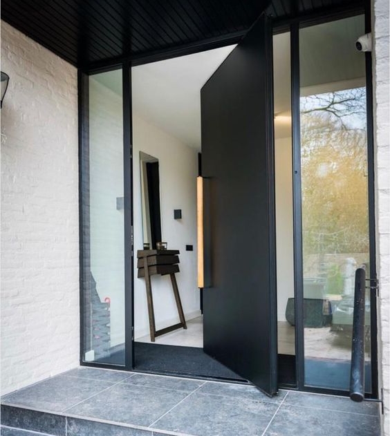 Cbmmart Metal Støbt Aluminium Indgangsdør Indgangsdøre Indgangs Moderne Hængsler Pivot Hoveddør Design