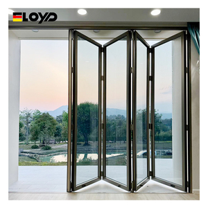 Eloyd Hot Sale Foldbart Harmonika Stål Glasdør Skydedør Aluminium Myggenet til Badeværelse med Lydisolering