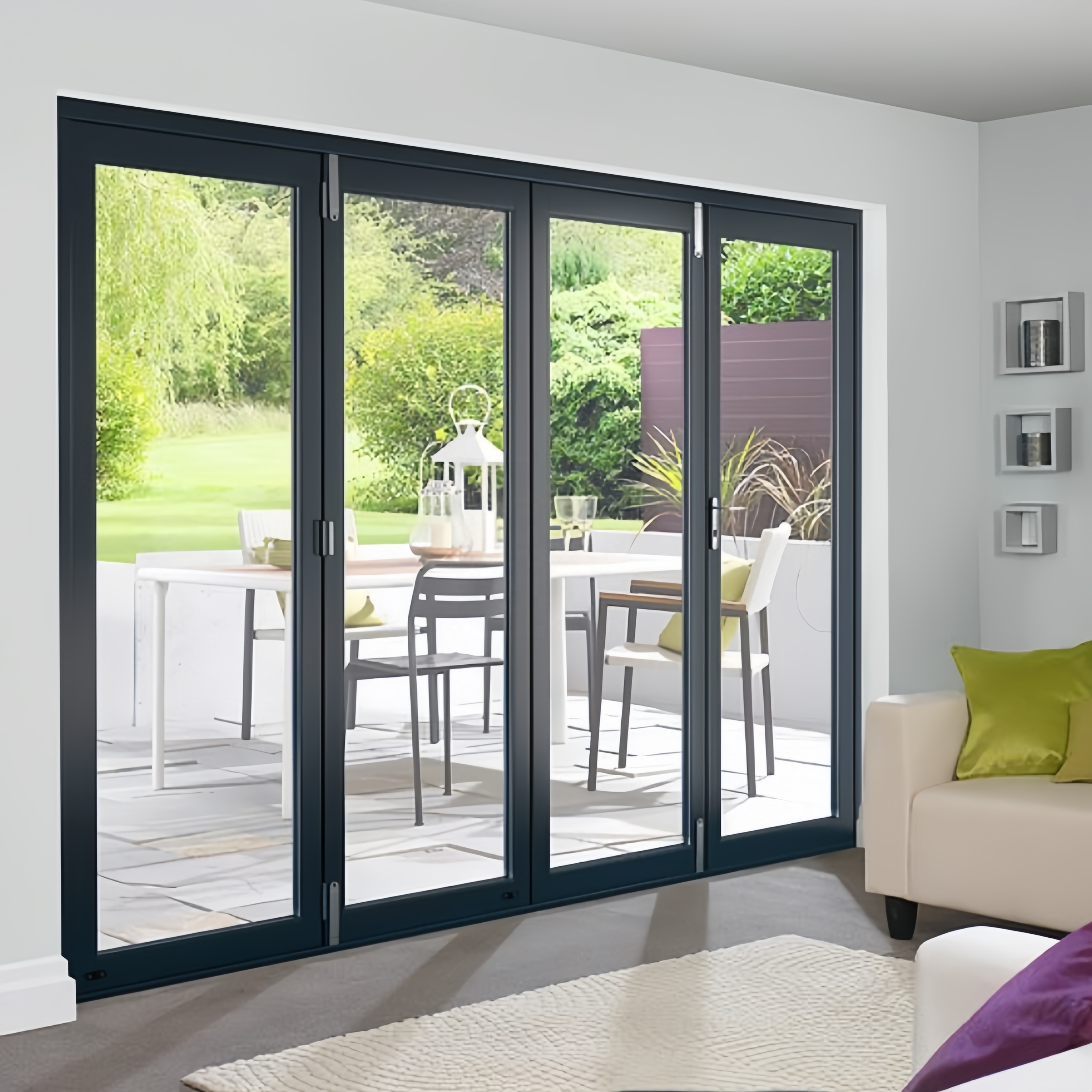 Tilpasset veranda udvendig harmonika bifold dør glas skydedør terrasse bifold flere paneler aluminium bifold dør til salg
