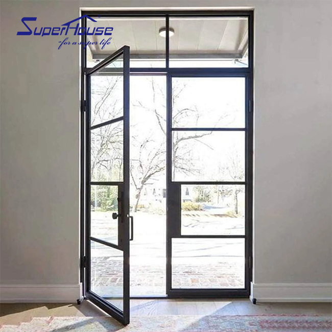 Casement Exterior French Doors Florida Hurricane Proof Laminated Safety Glass Waterproof Impact Resistant Aluminium Door