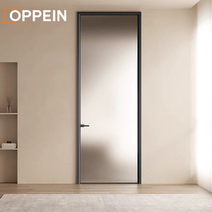 OPPEIN Moderne Matteret Glas Indvendig Dør Slank Aluminiumsramme Privatlivsdør til Hotellejlighed Kommerciel Projektentreprenør